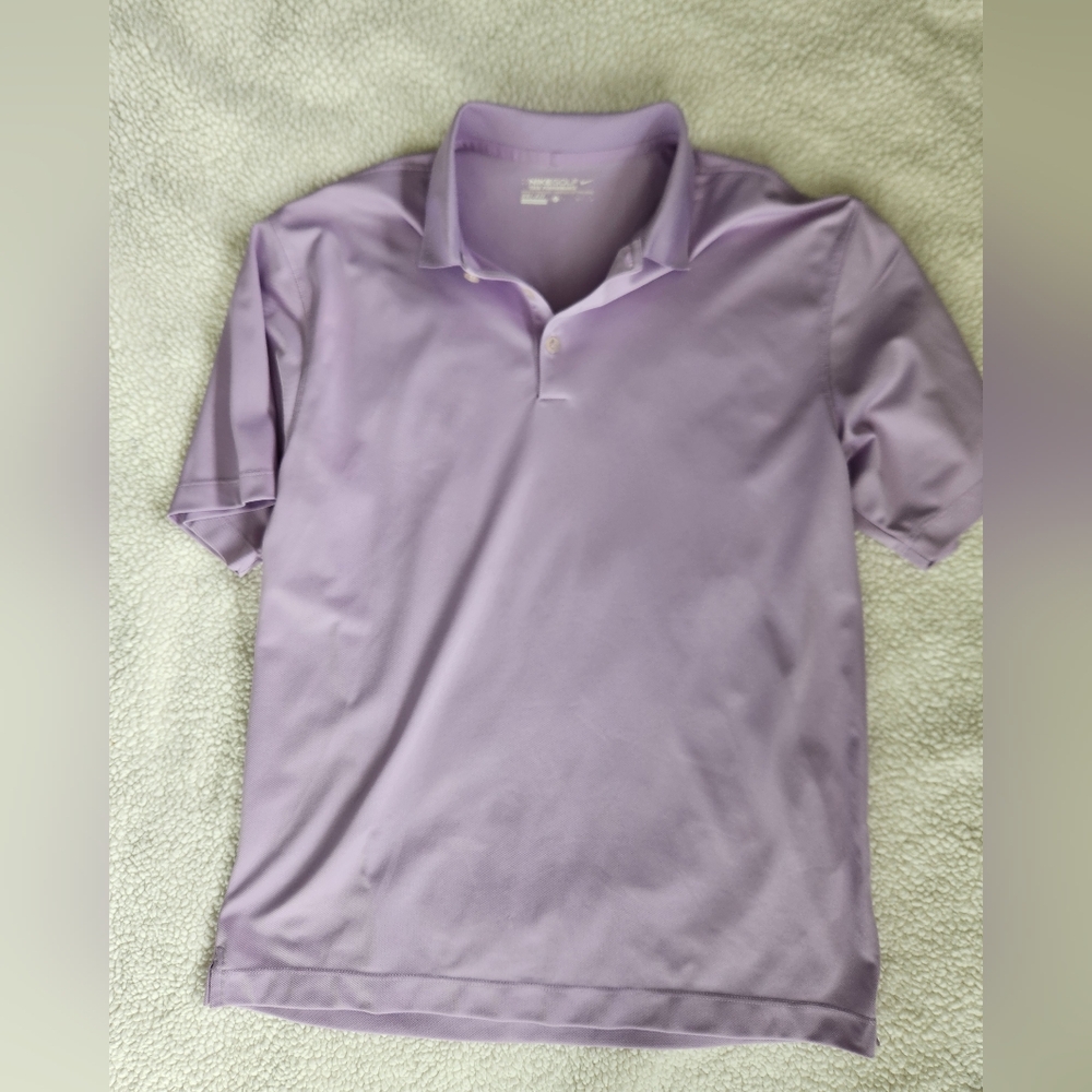 Nike golf size large dri fit tour performance short sleeve Lavender polo…